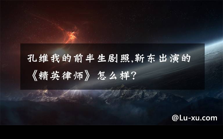 孔维我的前半生剧照,靳东出演的《精英律师》怎么样？