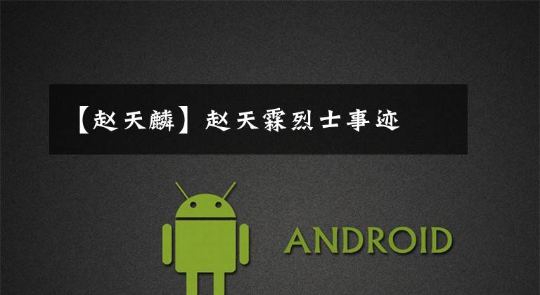 【赵天麟】赵天霖烈士事迹
