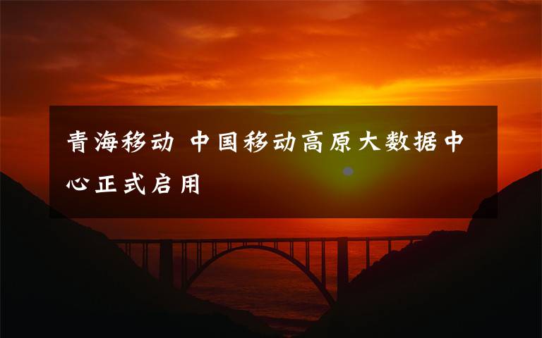 青海移动 中国移动高原大数据中心正式启用
