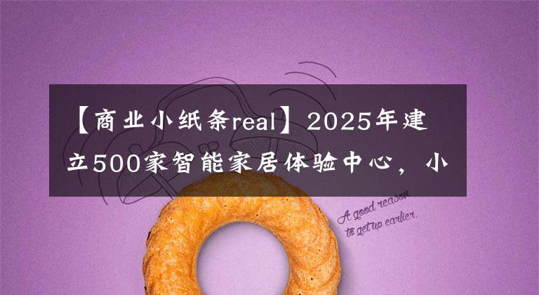 【商业小纸条real】2025年建立500家智能家居体验中心，小米发布人形仿生机器人