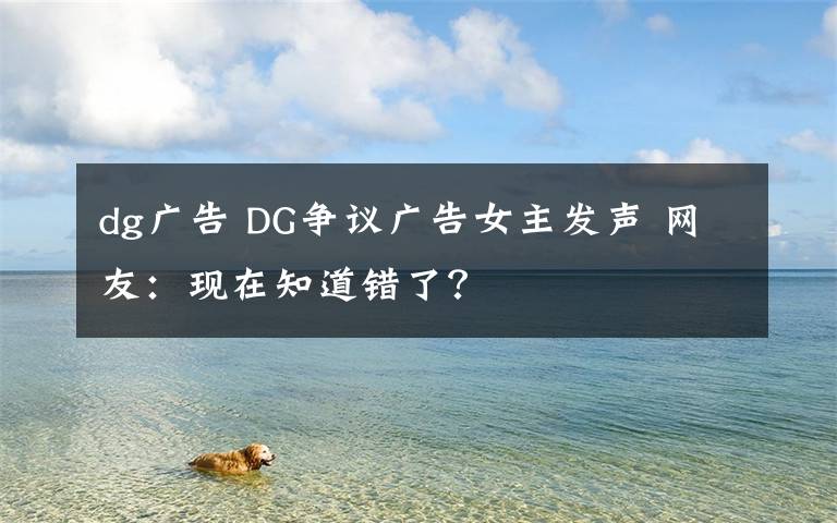 dg广告 DG争议广告女主发声 网友:现在知道错了?