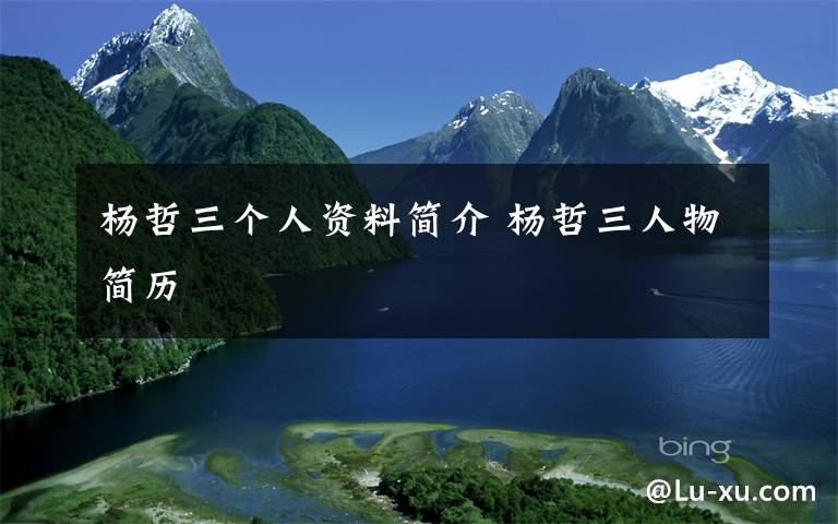 杨哲三个人资料简介 杨哲三人物简历