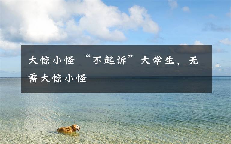 大惊小怪 “不起诉”大学生,无需大惊小怪