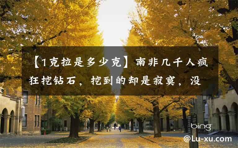 【1克拉是多少克】南非几千人疯狂挖钻石,挖到的却是寂寞,没一颗是真的