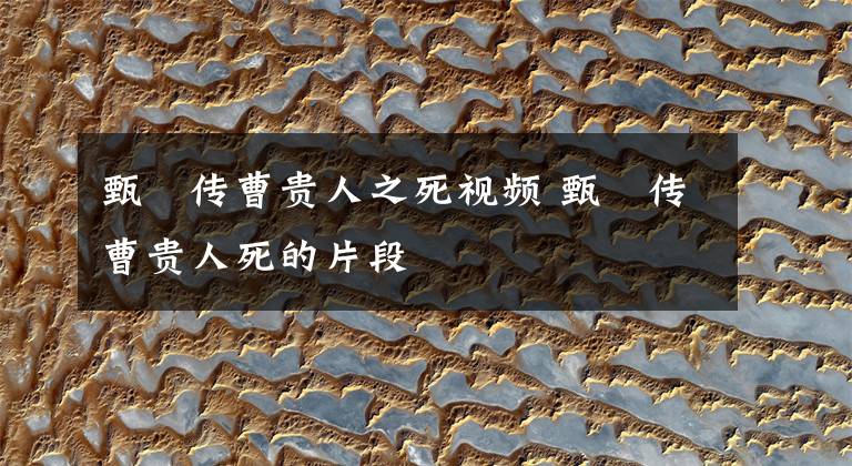 甄嬛传曹贵人之死视频 甄嬛传曹贵人死的片段