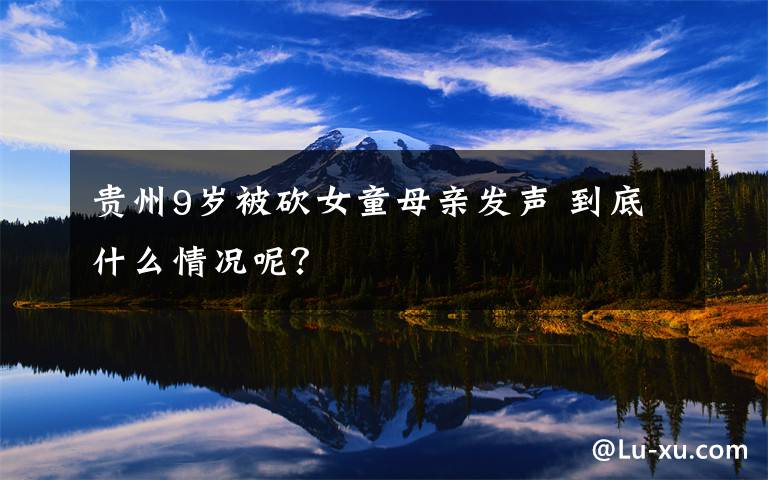 贵州9岁被砍女童母亲发声 到底什么情况呢?