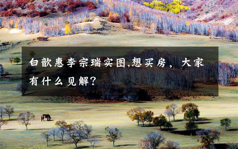 白歆惠李宗瑞实图,想买房,大家有什么见解?