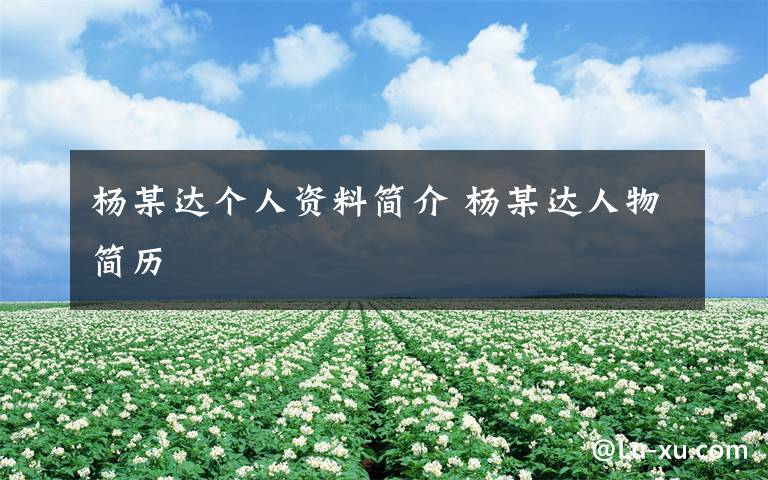 杨某达个人资料简介 杨某达人物简历