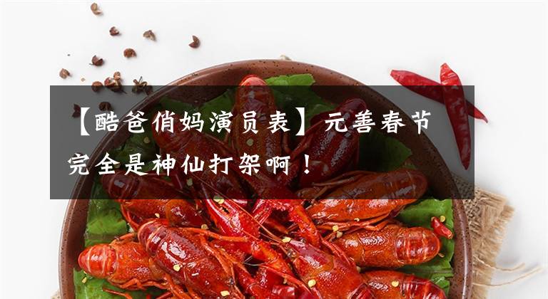 【酷爸俏妈演员表】元善春节完全是神仙打架啊！