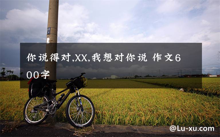 你说得对,XX,我想对你说 作文600字