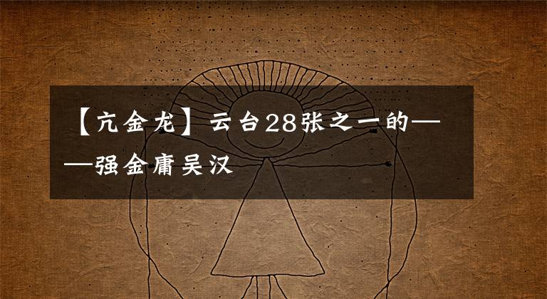 【亢金龙】云台28张之一的——强金庸吴汉