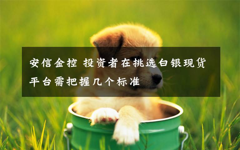 安信金控 投资者在挑选白银现货平台需把握几个标准