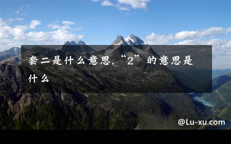 套二是什么意思,“2”的意思是什么