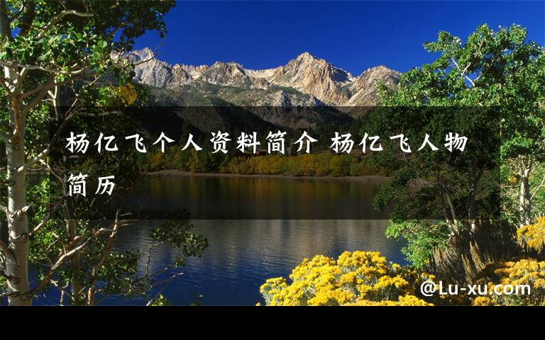 杨亿飞个人资料简介 杨亿飞人物简历