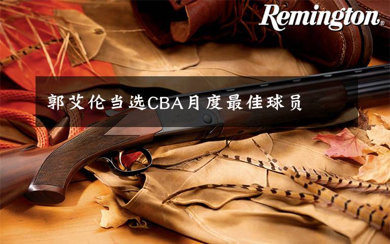 郭艾伦当选CBA月度最佳球员