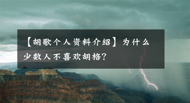 【胡歌个人资料介绍】为什么少数人不喜欢胡格?