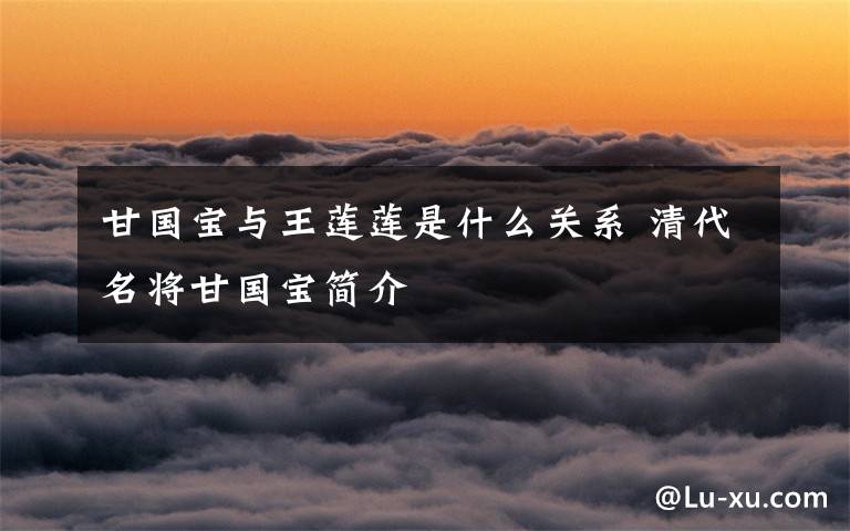 甘国宝与王莲莲是什么关系 清代名将甘国宝简介