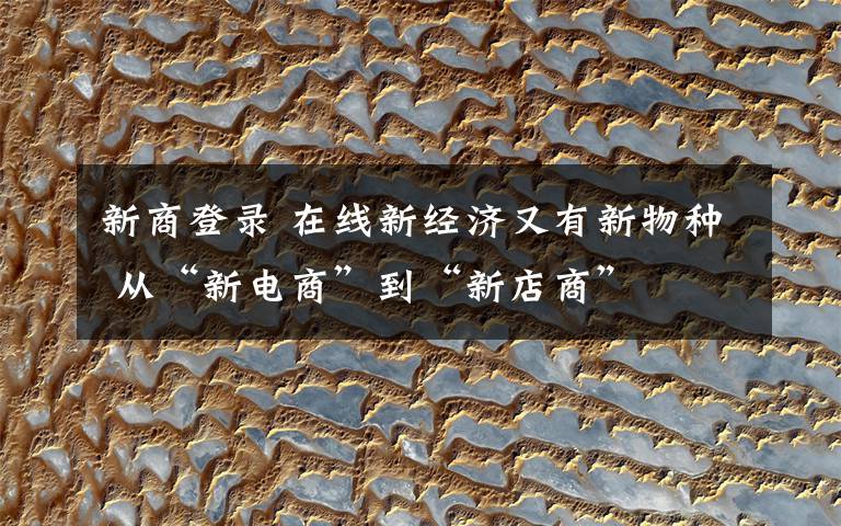 新商登录 在线新经济又有新物种 从“新电商”到“新店商”