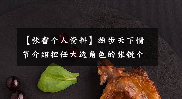 【张睿个人资料】独步天下情节介绍担任大选角色的张锐个人资料作品