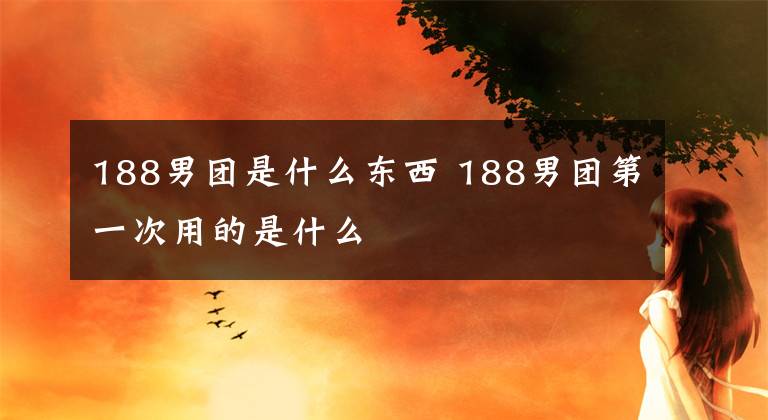 188男团是什么东西 188男团第一次用的是什么