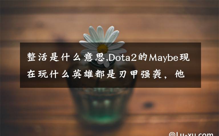 整活是什么意思,Dota2的Maybe现在玩什么英雄都是刃甲强袭，他这样是不是在