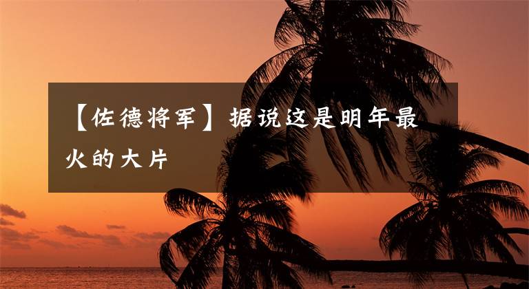 【佐德将军】据说这是明年最火的大片