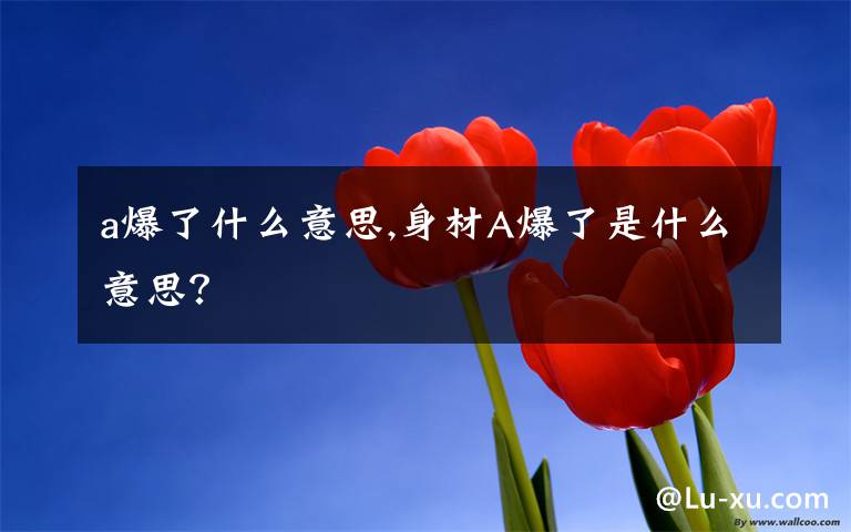 a爆了什么意思,身材A爆了是什么意思？