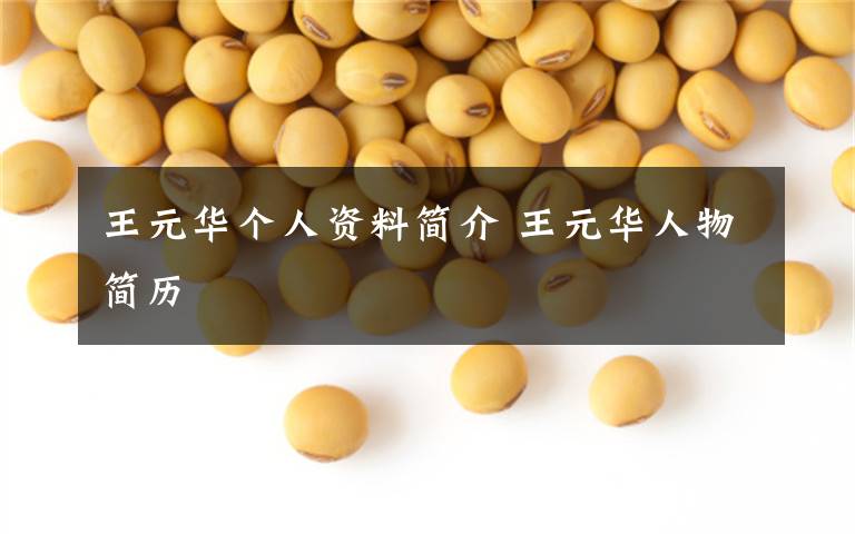 王元华个人资料简介 王元华人物简历