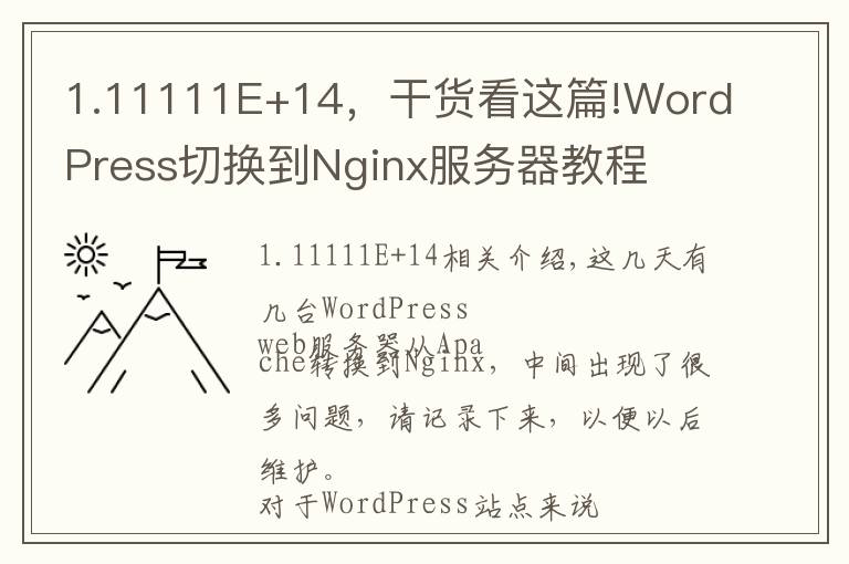 1.11111E+14,干货看这篇!WordPress切换到Nginx服务器教程