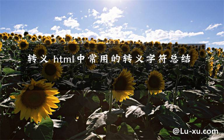 转义 html中常用的转义字符总结