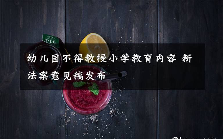 幼儿园不得教授小学教育内容 新法案意见稿发布