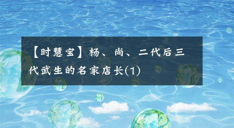 【时慧宝】杨、尚、二代后三代武生的名家店长(1)