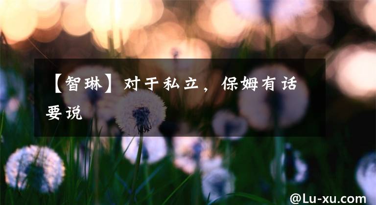 【智琳】对于私立,保姆有话要说