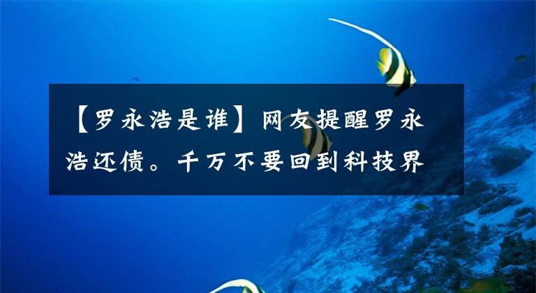 【罗永浩是谁】网友提醒罗永浩还债。千万不要回到科技界。否则会再次破产。本人答应。