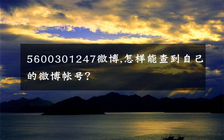 5600301247微博,怎样能查到自己的微博帐号?