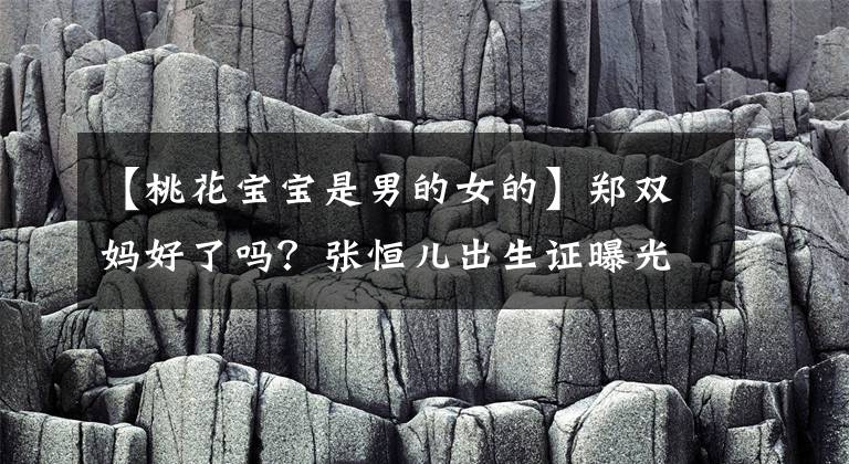【桃花宝宝是男的女的】郑双妈好了吗？张恒儿出生证曝光，母亲名字拼音正双音相同。