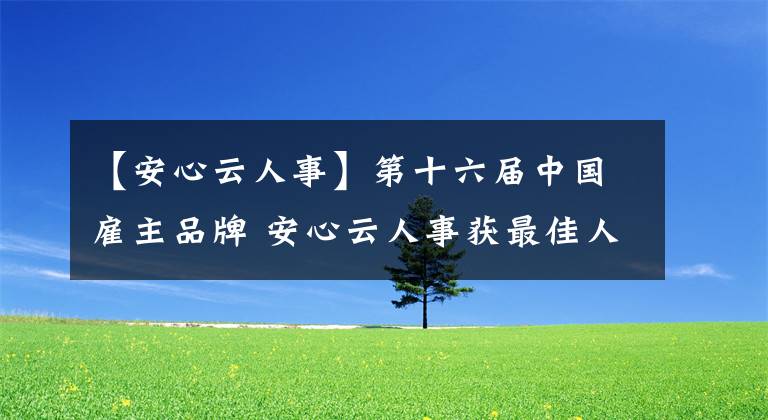 【安心云人事】第十六届中国雇主品牌 安心云人事获最佳人力资本服务企业奖