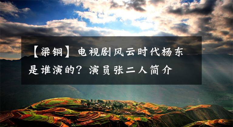 【梁铜】电视剧风云时代杨东是谁演的?演员张二人简介