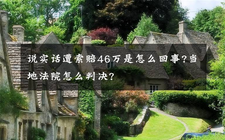 说实话遭索赔46万是怎么回事?当地法院怎么判决?