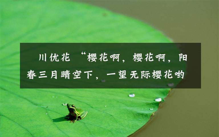 黒川优花 “樱花啊，樱花啊，阳春三月晴空下，一望无际樱花哟。花如云海似彩霞，芬芳无比美如画。去看吧，去看吧，快