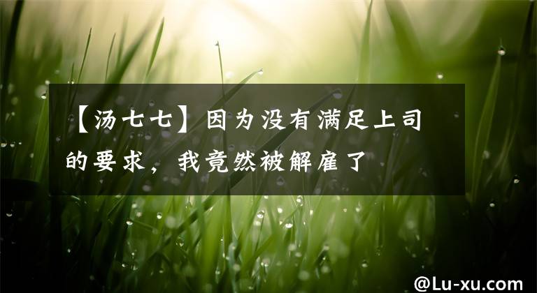 【汤七七】因为没有满足上司的要求,我竟然被解雇了