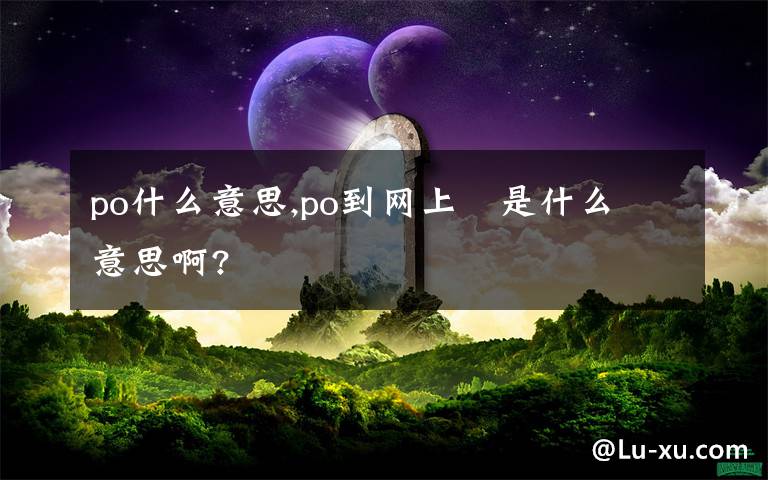 po什么意思,po到网上   是什么意思啊?