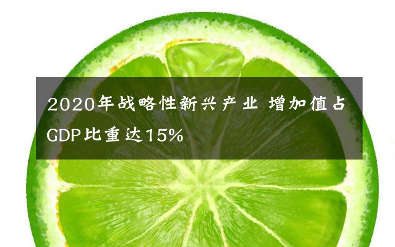 2020年战略性新兴产业 增加值占GDP比重达15%