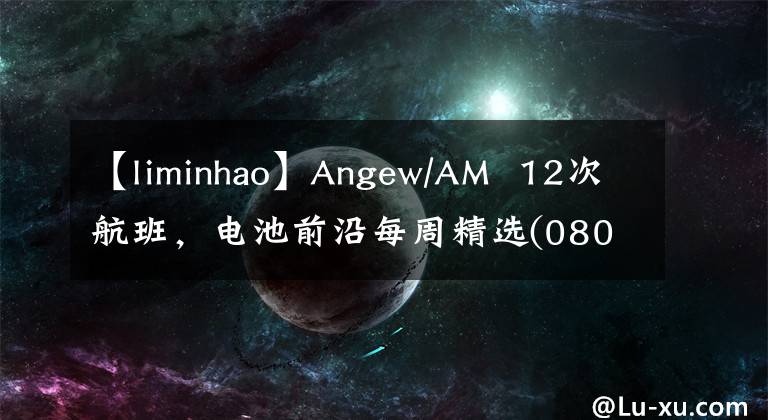 【liminhao】Angew/AM  12次航班,电池前沿每周精选(0805-0811)