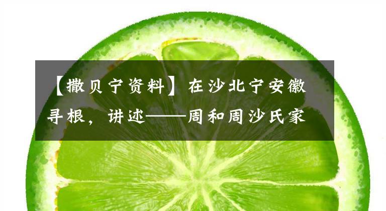 【撒贝宁资料】在沙北宁安徽寻根，讲述——周和周沙氏家族的变迁。