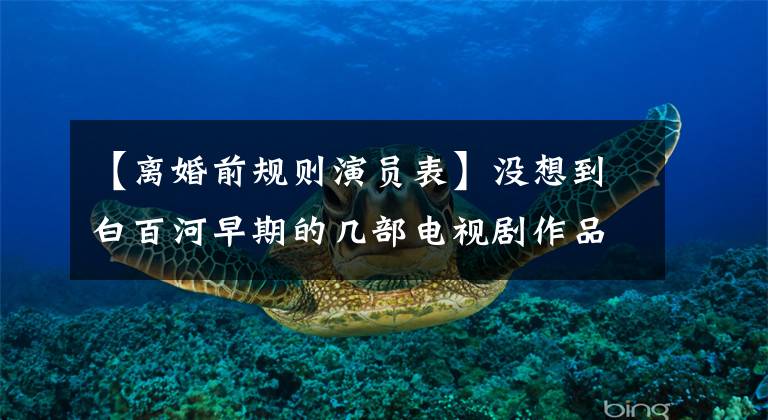 【离婚前规则演员表】没想到白百河早期的几部电视剧作品会给王洛丹发行。
