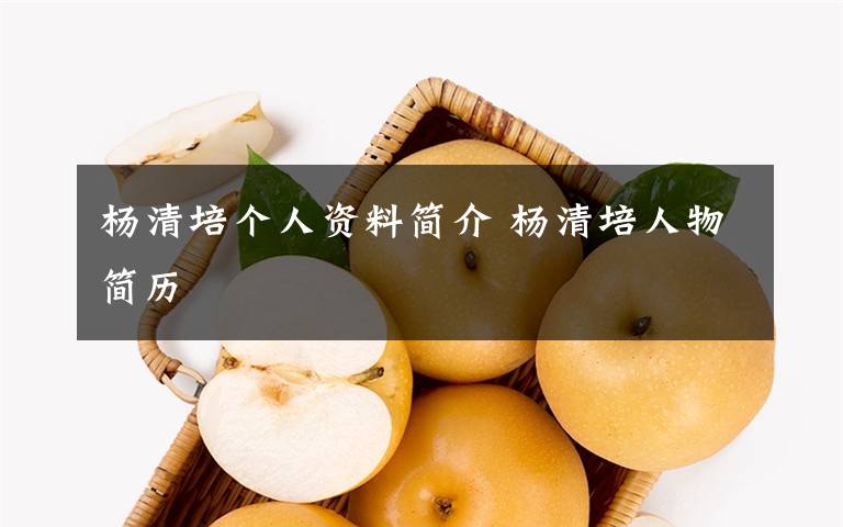 杨清培个人资料简介 杨清培人物简历