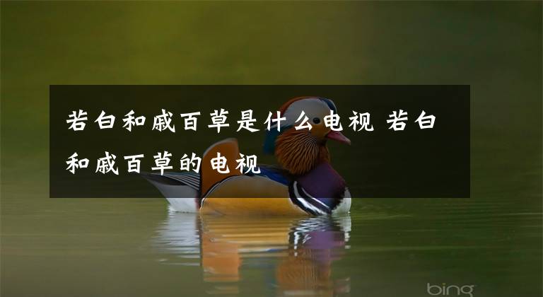 若白和戚百草是什么电视 若白和戚百草的电视