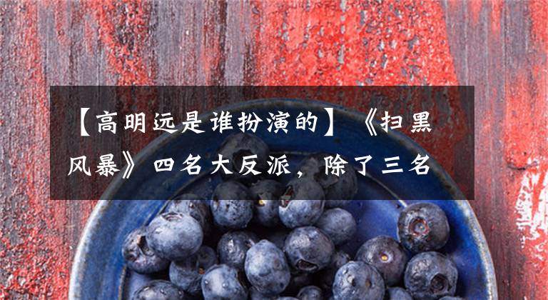 【高明远是谁扮演的】《扫黑风暴》四名大反派,除了三名高明的家人外,还有幕后大佬