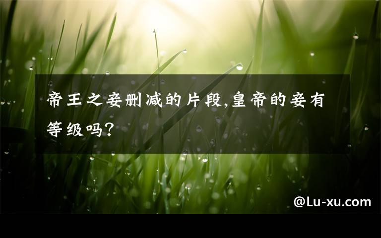 帝王之妾删减的片段,皇帝的妾有等级吗?